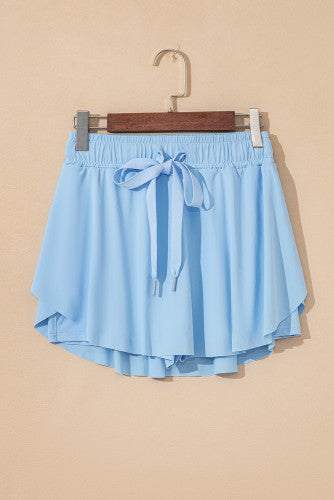 Blue Elastic Waist Tennis Skirt